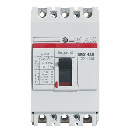 Автоматический выключатель DRX125 термомагнитный  125A 3П 36kA | код. 027225 |  Legrand 